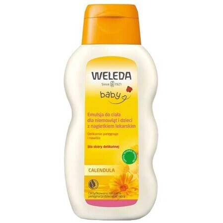 Weleda Calendula Baby, émulsion corporelle au calendula pour bébés et enfants, 200 ml