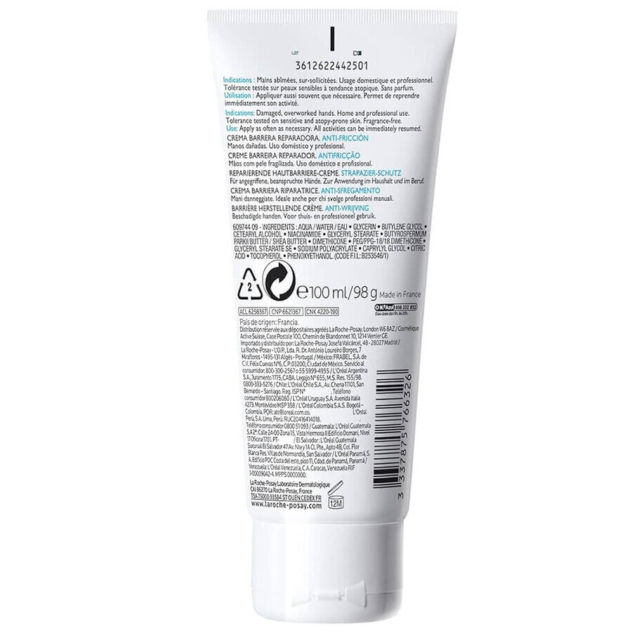 La Roche-Posay Cicaplast Mains, regenerating hand cream, barrier, 100 ml