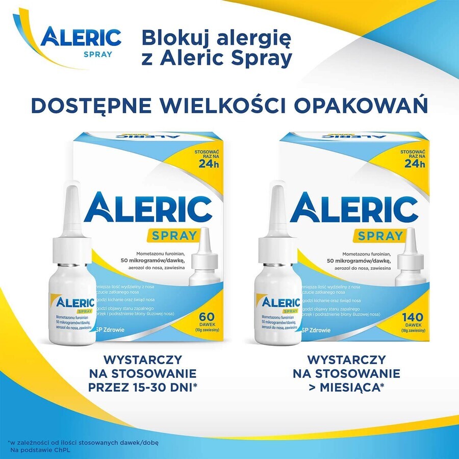 Aleric Spray 50 µg/dosis, neusspray, suspensie, 60 doses