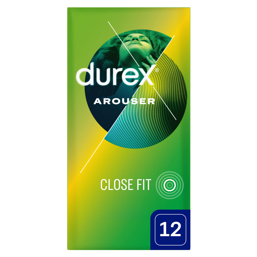 Durex Arouser, preservativi rigati, 12 pezzi