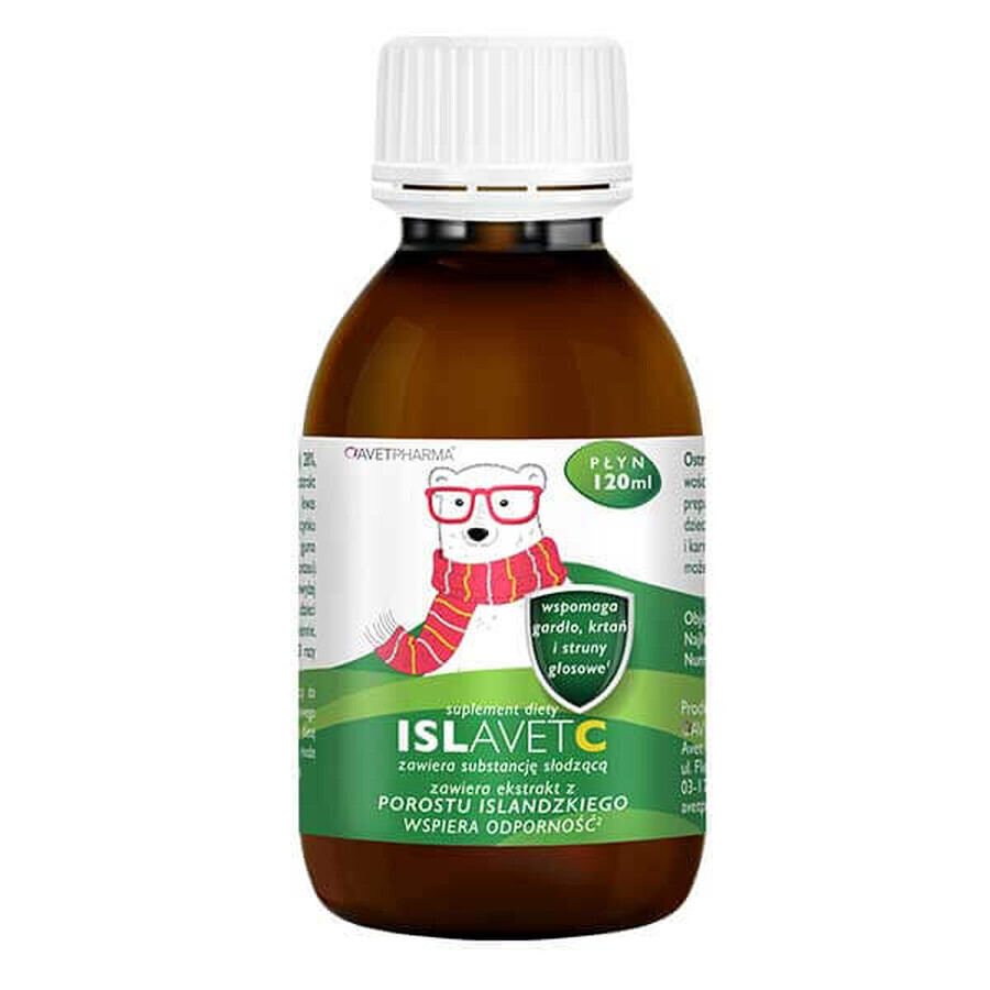 AvetPharma Islavet C, voor kinderen vanaf 3 jaar en volwassenen, frambozensmaak, 120 ml