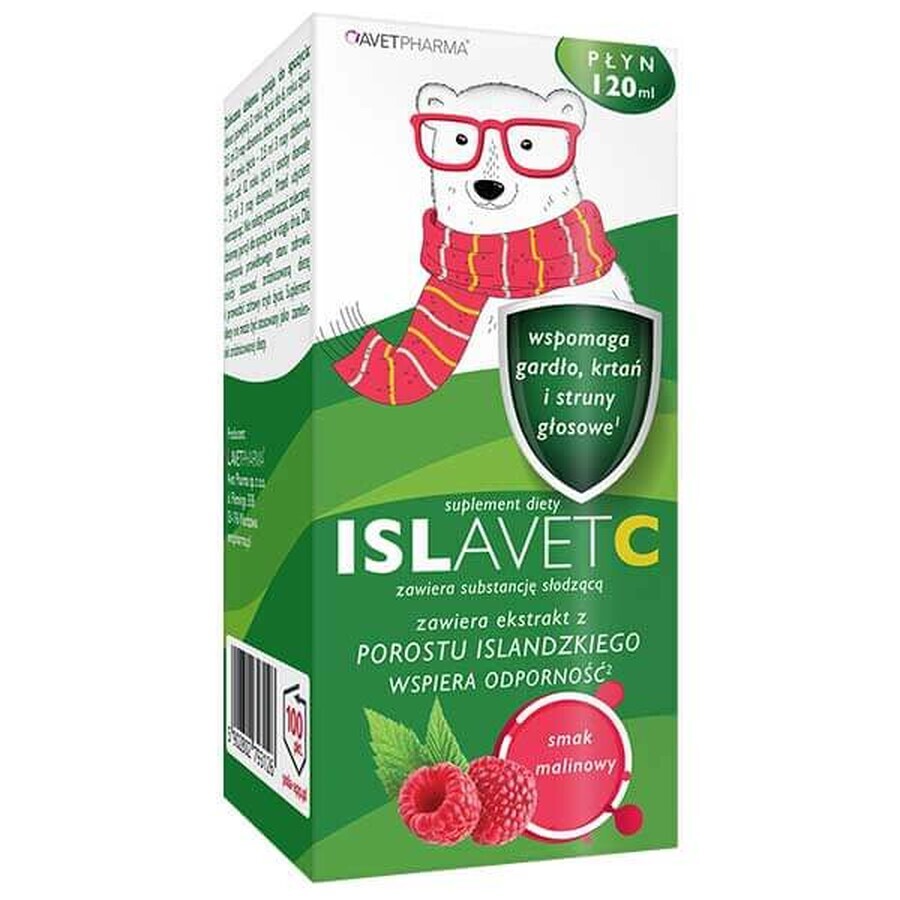 AvetPharma Islavet C, voor kinderen vanaf 3 jaar en volwassenen, frambozensmaak, 120 ml