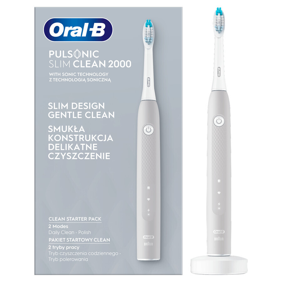 Oral-B Pulsonic Slim Clean 2000 Wit, sonische elektrische tandenborstel