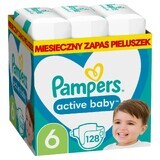 Pampers Active Baby, luiers maat 6, 13-18 kg, 128 stuks