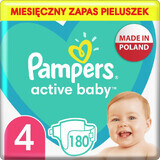 Pampers Active Baby, luiers maat 4, 9-14 kg, 180 stuks