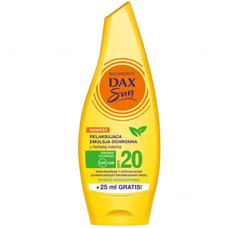 DAX Sun, ontspannende beschermende emulsie met matchathee, SPF 20, 175 ml