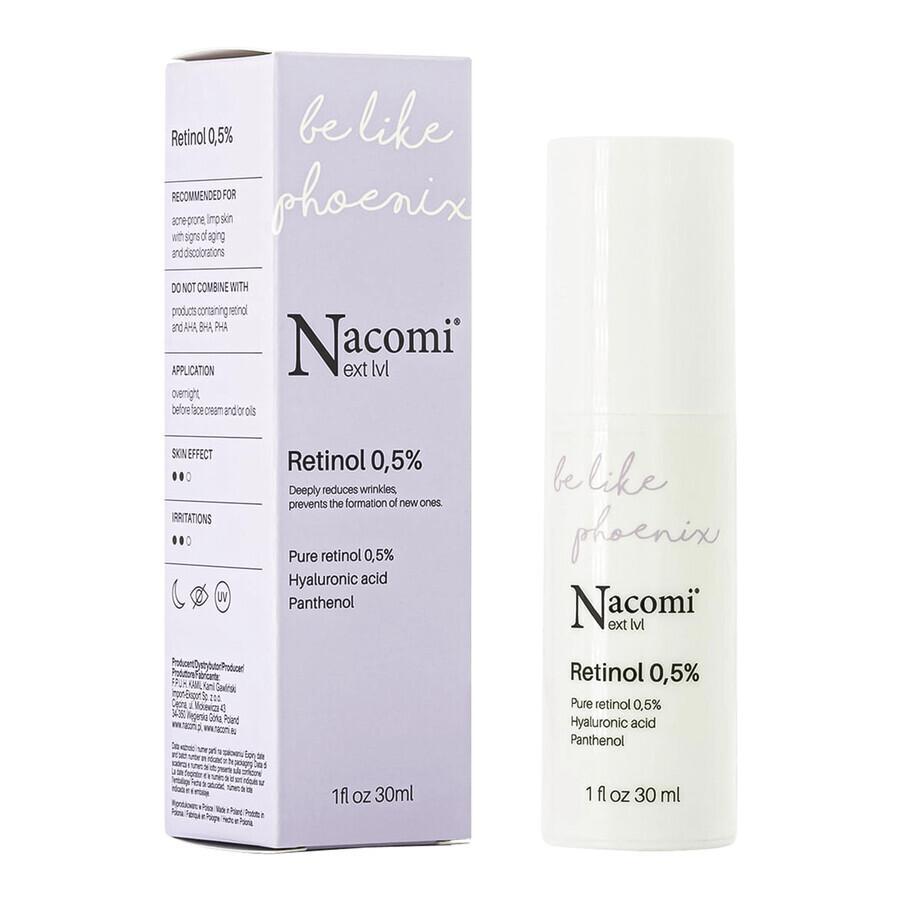 Nacomi Next Level, serum met retinol 0,5%, voor de nacht, 30 ml