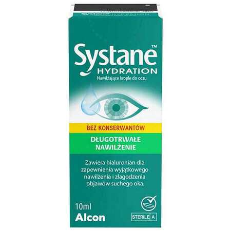 Systane Hydration, hydraterende oogdruppels, zonder bewaarmiddelen, 10 ml