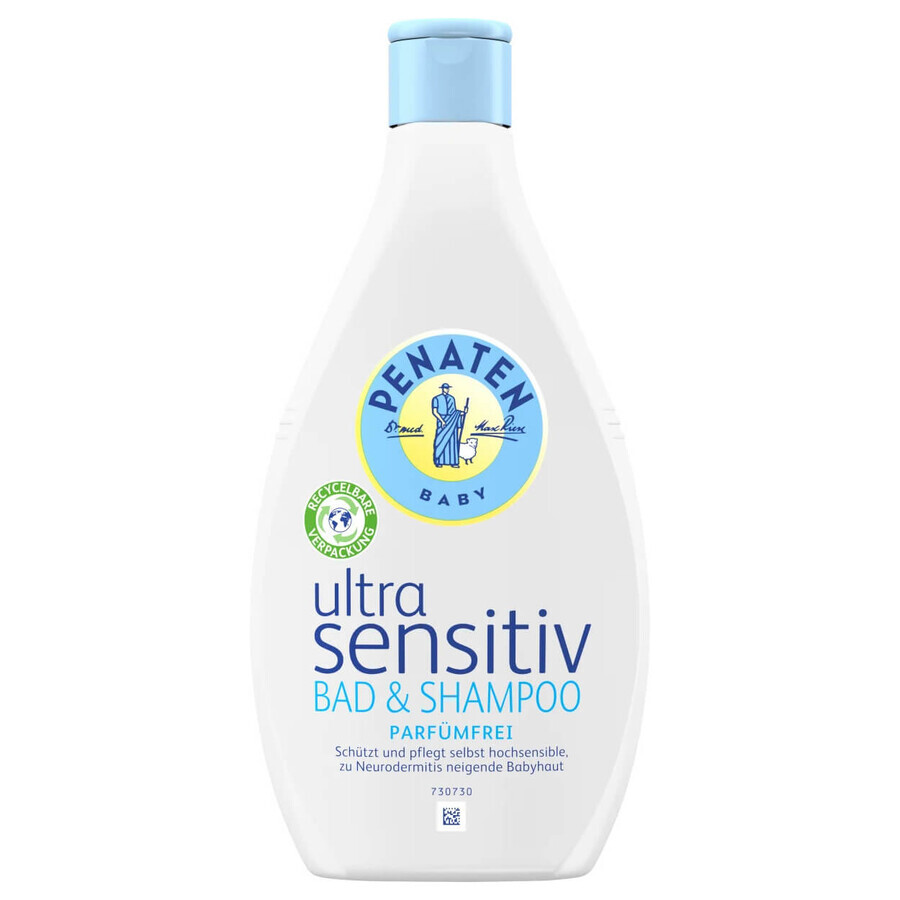 Penaten Baby Ultra Sensitive, lavaggio corpo e capelli dal 1° giorno, 400 ml