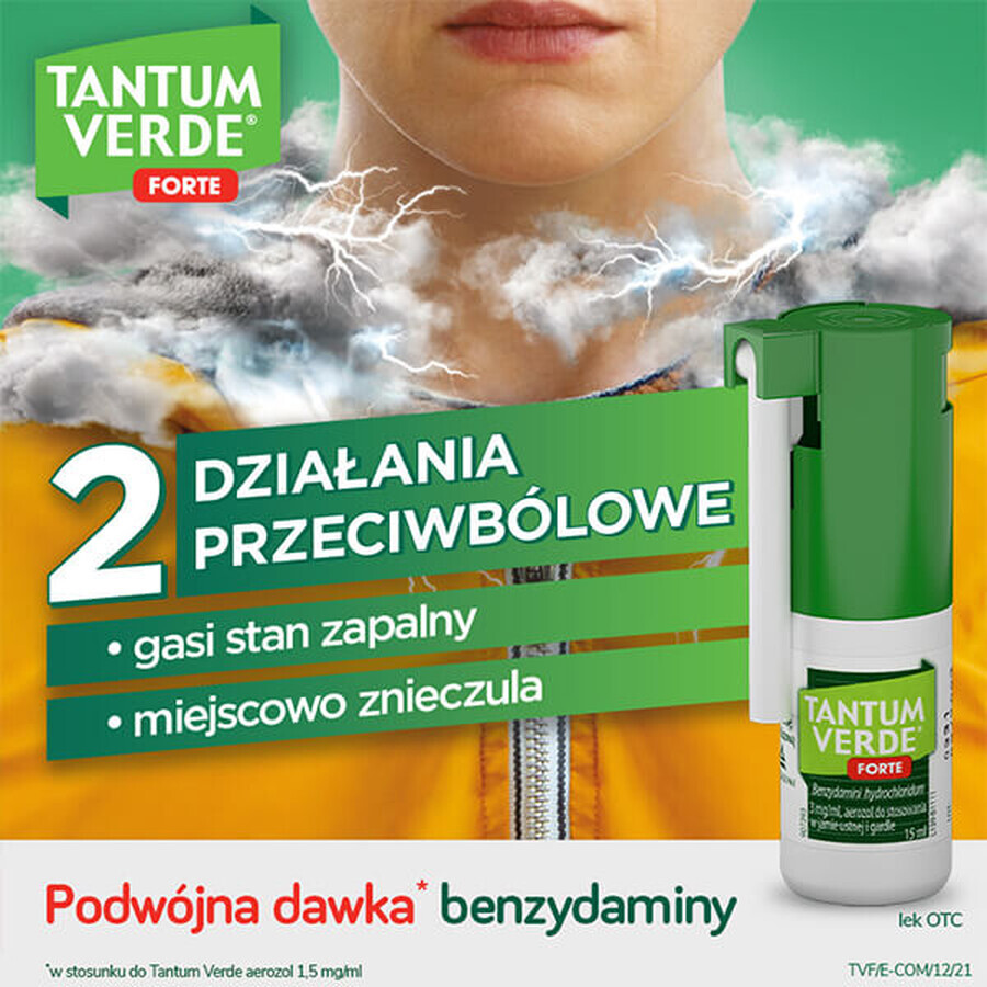 Tantum Verde Forte 3 mg/ml, mond- en keelspray, 15 ml