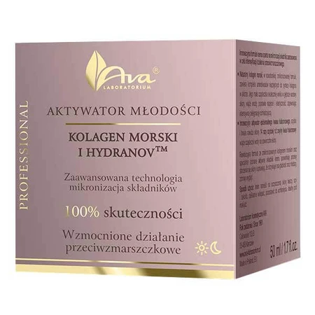 Ava Youth Activator, Marine Collageen en Hydranov, antirimpelcrème, 50 ml