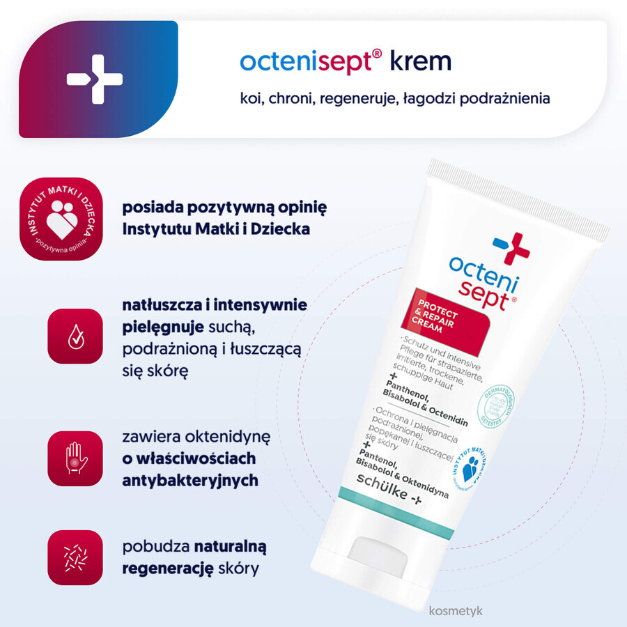 Octenisept Protect&Repair, crème voor de geïrriteerde, gebarsten en schilferige huid, 50 ml