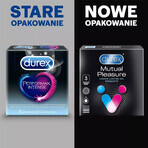 Durex Mutual Pleasure, preservativos con lubricante para prolongar el coito, acanalados con tachuelas, 3 piezas