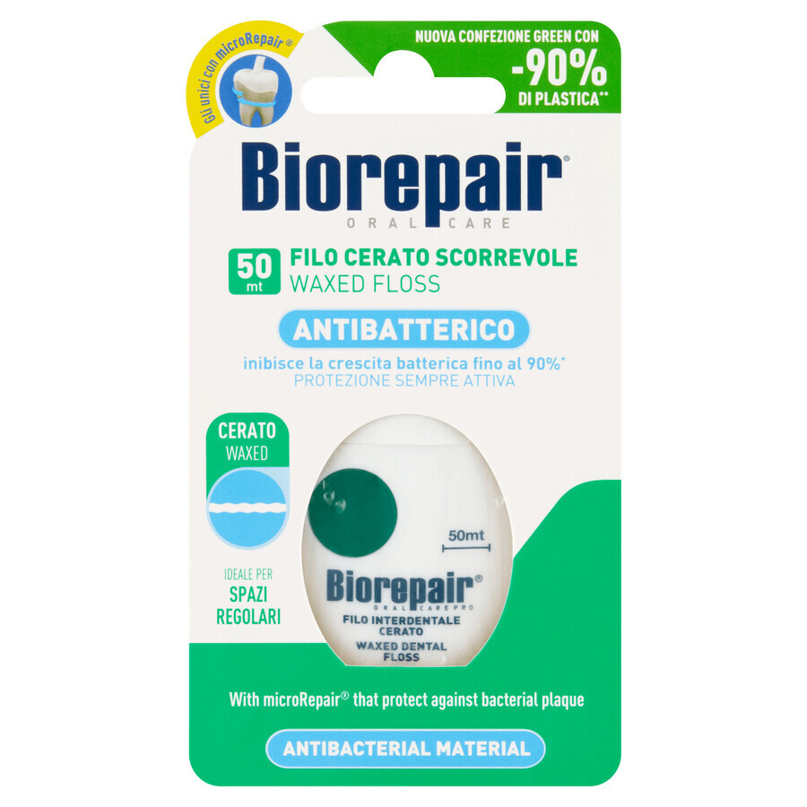 Biorepair, waxed dental floss, 50 m