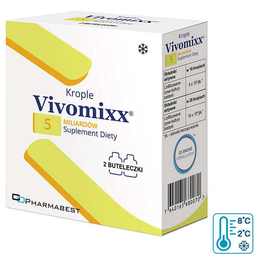 Vivomixx Gotas 5 mil millones, 2 x 5 ml