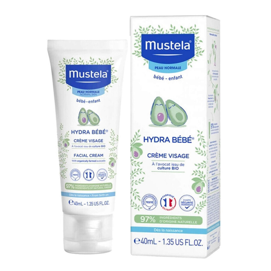 Mustela Sun set, Baby on the go - normale Haut, Sonnenschutzmilch, SPF 50+, 40 ml + Hydra Bebe, Gesichtscreme, 40 ml