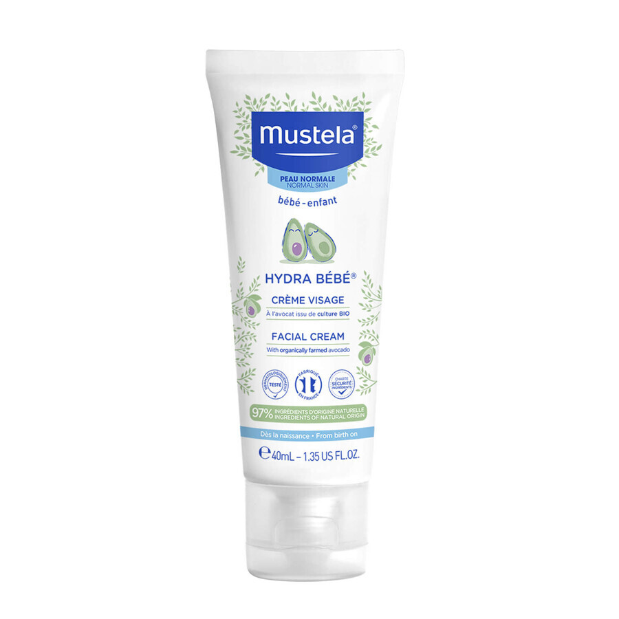 Mustela Sun set, Baby on the go - normale Haut, Sonnenschutzmilch, SPF 50+, 40 ml + Hydra Bebe, Gesichtscreme, 40 ml