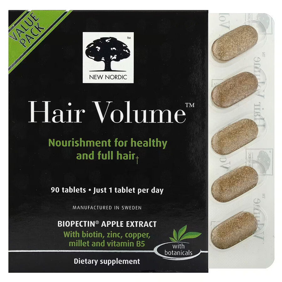 New Nordic Hair Volume, 90 Tabletten + 15 Extra Tabletten