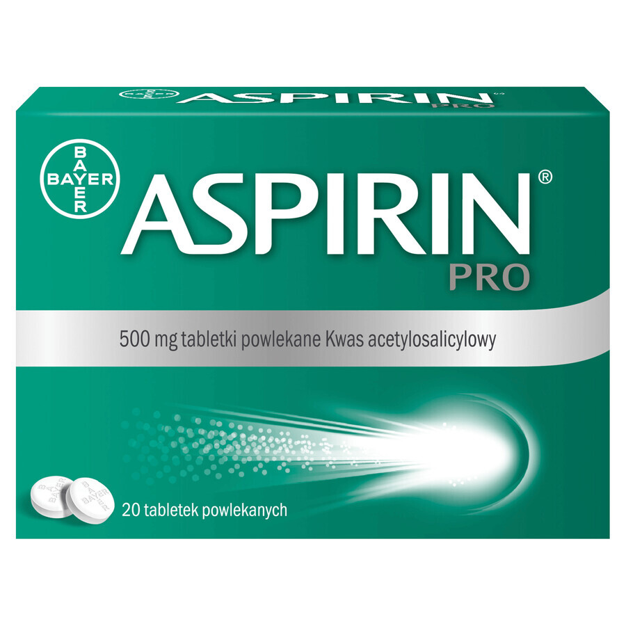 Aspirine Pro 500 mg, 20 filmomhulde tabletten