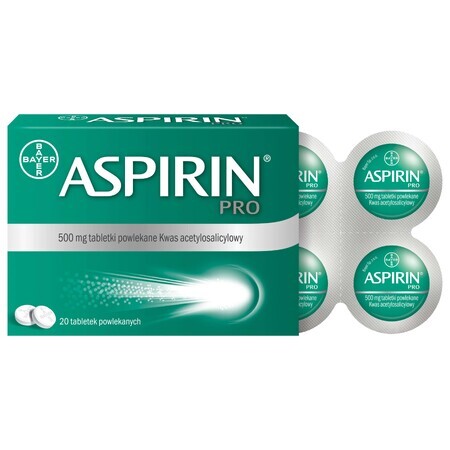 Aspirine Pro 500 mg, 20 filmomhulde tabletten