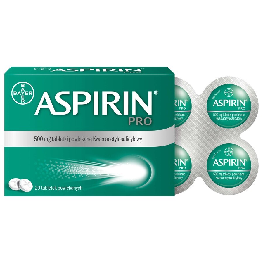 Aspirine Pro 500 mg, 20 filmomhulde tabletten