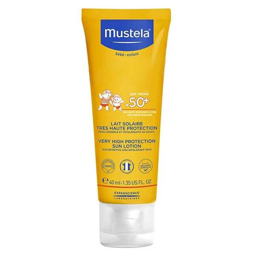 Mustela Sun set, Baby on the go - atopiegefährdete Haut, Sonnenschutzmilch, SPF 50, 40 ml + Stelatopia, Gesichtscreme, 40 ml