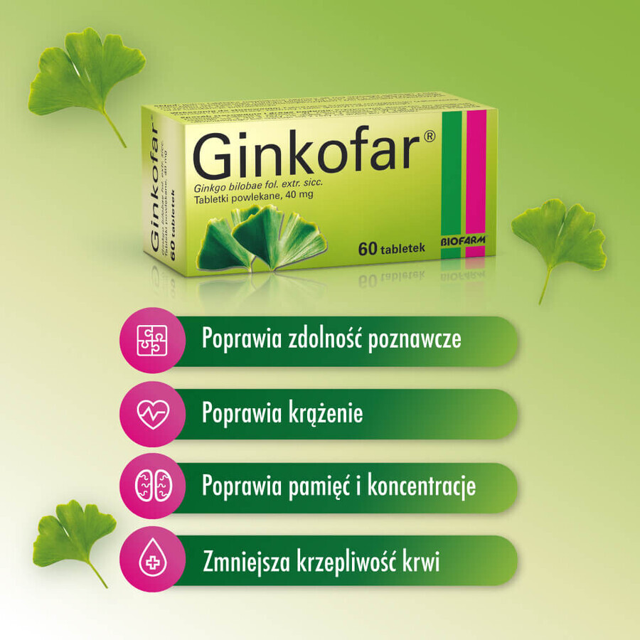 Ginkofar 40 mg, 60 tablets