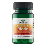 Swanson Biotine Supplementen, biotine 5000 µg, kersensmaak, 60 kauwtabletten