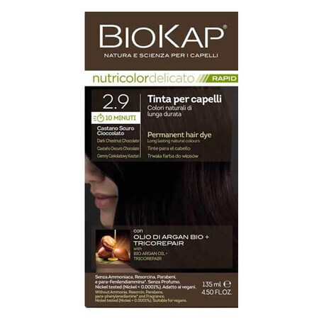 Biokap Nutricolor Delicato Rapid, colore per capelli, 2.9 castagna cioccolato scuro, 135 ml