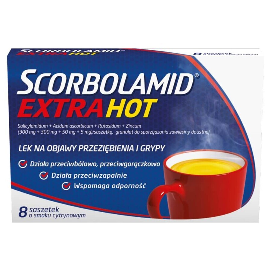 Scorbolamide Extra Hot 300 mg + 300 mg + 50 mg + 5 mg, 8 sachets