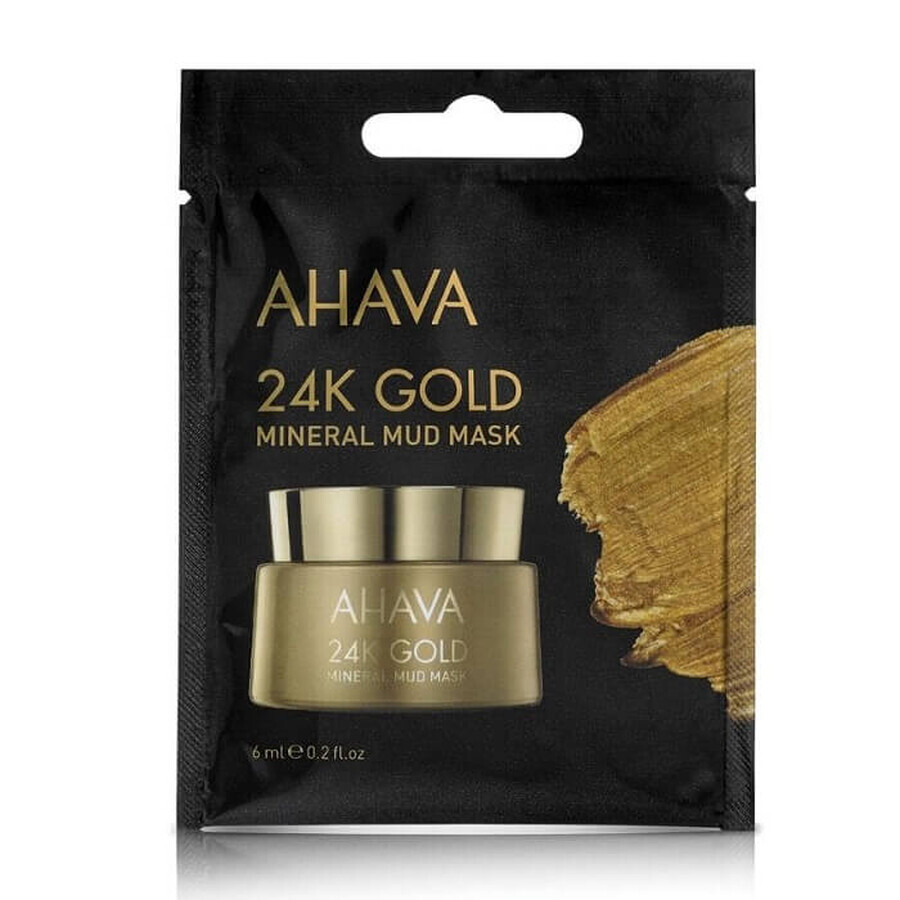 24K Gold Mineral Mud Single Use Face Mask, 6 ml, Ahava