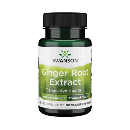 Swanson Gemberwortelextract, gember, 60 vegetarische capsules