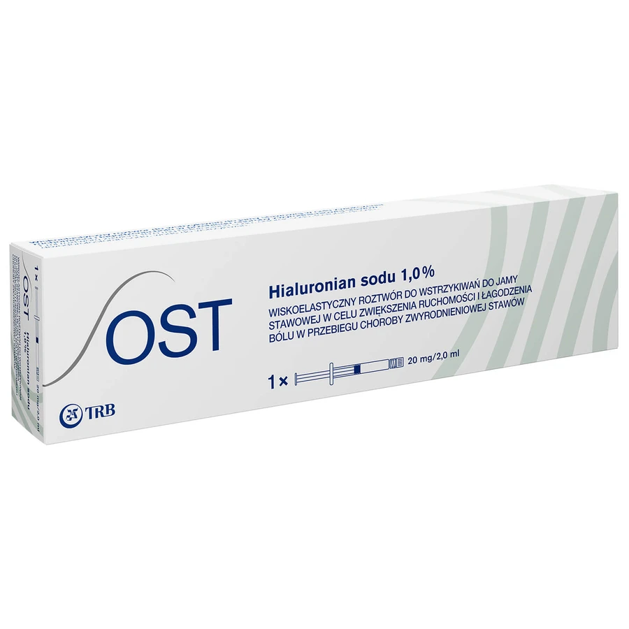 OST 20 mg/ 2 ml, hialuronian sodu 1,0%, roztwór do iniekcji, 2 ml x 1 ampułkostrzykawka: ceny i cechy
