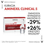 Vichy Dercos Aminexil Clinical 5, tratament împotriva căderii părului pentru femei, 6 ml x 21 fiole