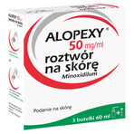 Alopexy 5% (50 mg/ml) solution for cutaneous application, 3 x 60 ml