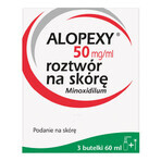 Alopexy 5% (50 mg/ml) solution for cutaneous application, 3 x 60 ml