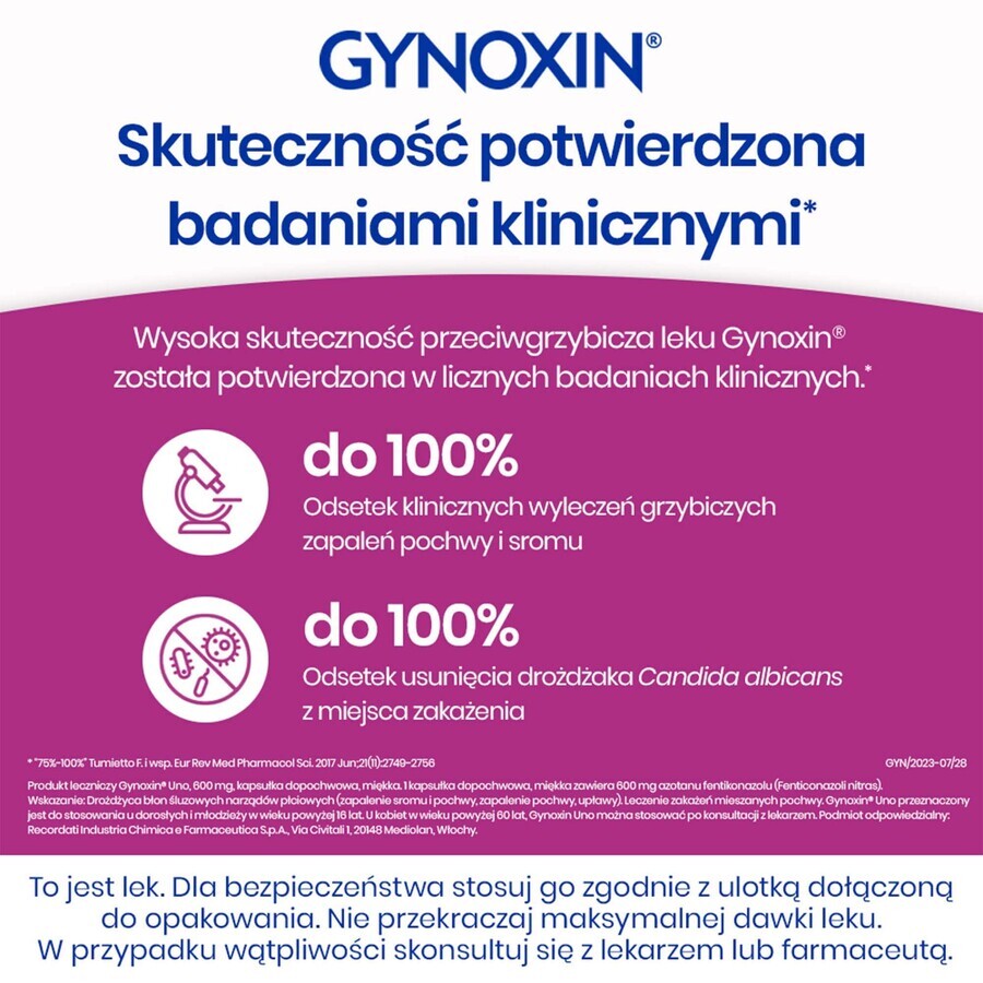 Gynoxin Uno 600 mg, 1 capsula molle vaginale