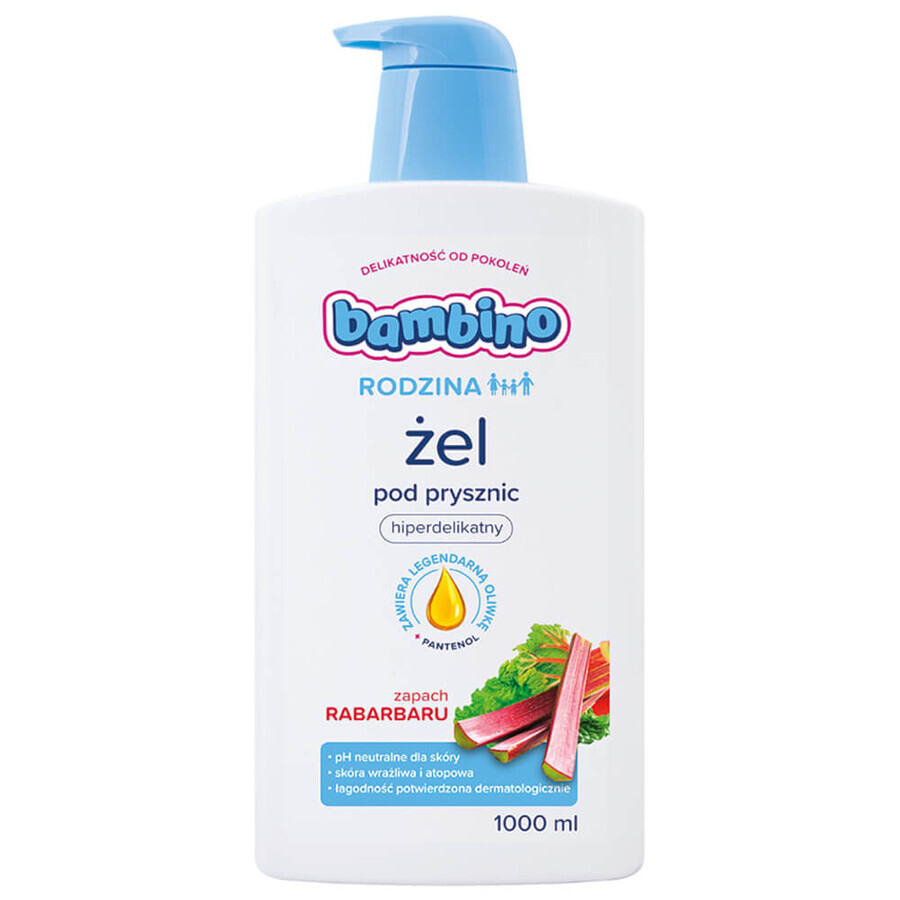 Bambino Family, gel doccia e bagno, iper-delicato, profumo di rabarbaro, 1000 ml