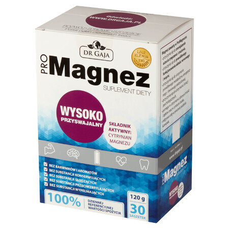 Dr Gaja ProMagnesium, citrate de magnésium, 4 g x 30 sachets