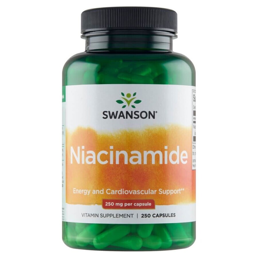 Swanson Niacinamide, niacine 250 mg, 250 capsules