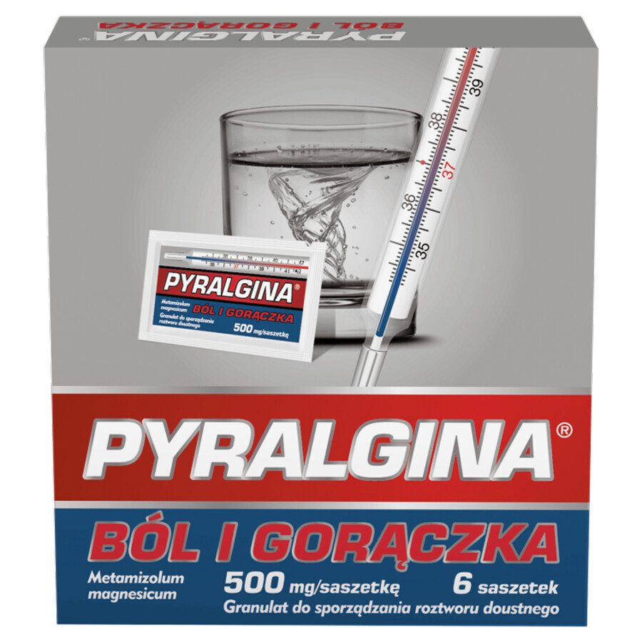 Pyralgina Fever 500 mg, 6 pliculețe