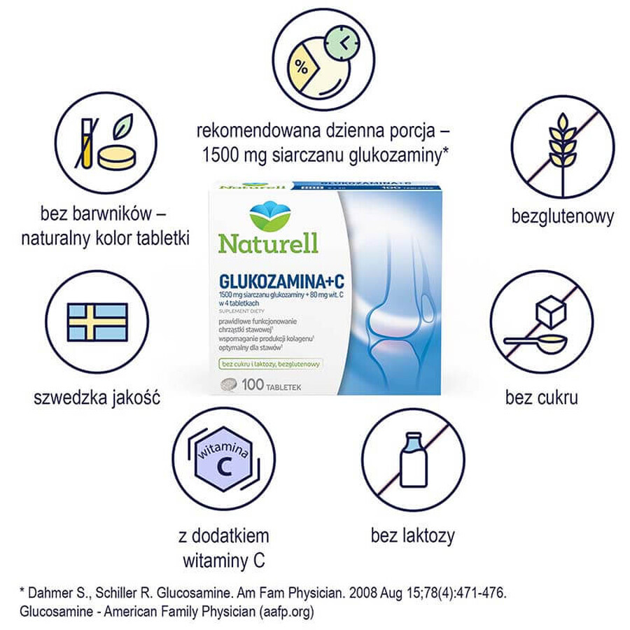 Naturell Glucosamina + C, 100 comprimidos