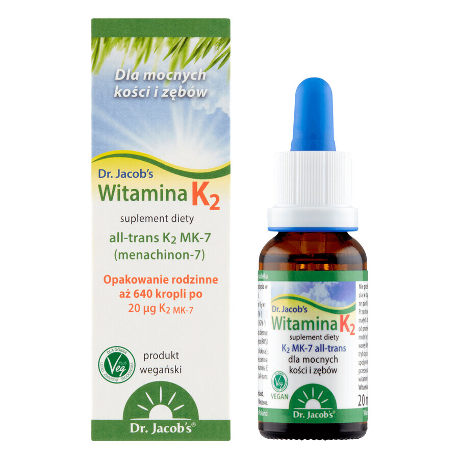 Dr. Jacob's Vitamine K2 MK-7 druppels, 20 ml