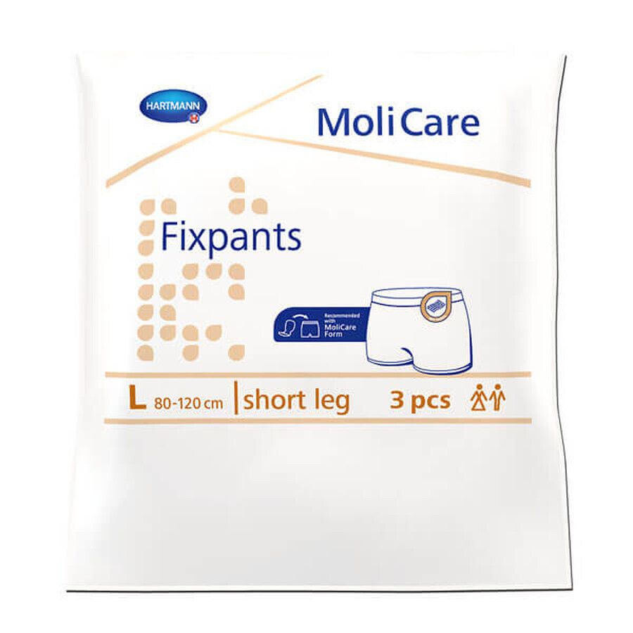 MoliCare Fixpants, malla, braguitas de apoyo, talla L, 80-120 cm, 3 piezas