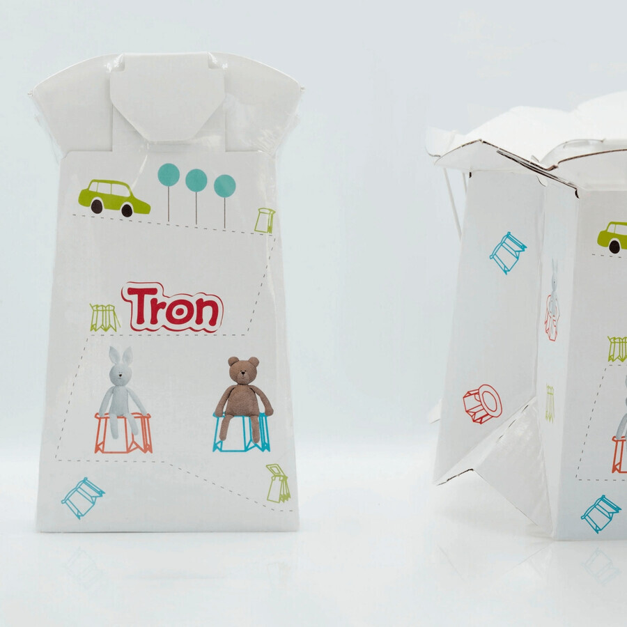 Tron Eko, wegwerppotje voor kinderen, teddybeer en konijn, 1 stuk