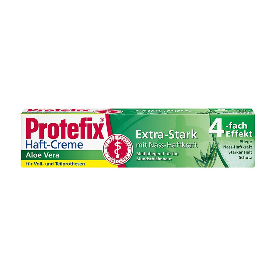 Protefix, bevestigingscrème voor kunstgebitten, met aloë vera, extra sterk, 4 x effect, 47 g