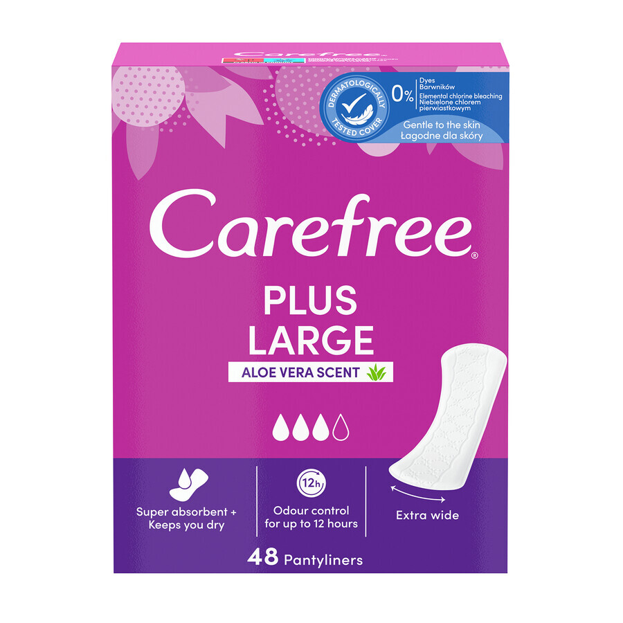 Carefree maandverband, plus large, aloë vera geur, 48 stuks