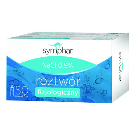 Symphar, NaCl 0,9% fysiologische oplossing, ampullen, 50 x 5 ml DEFECTED PACKAGING