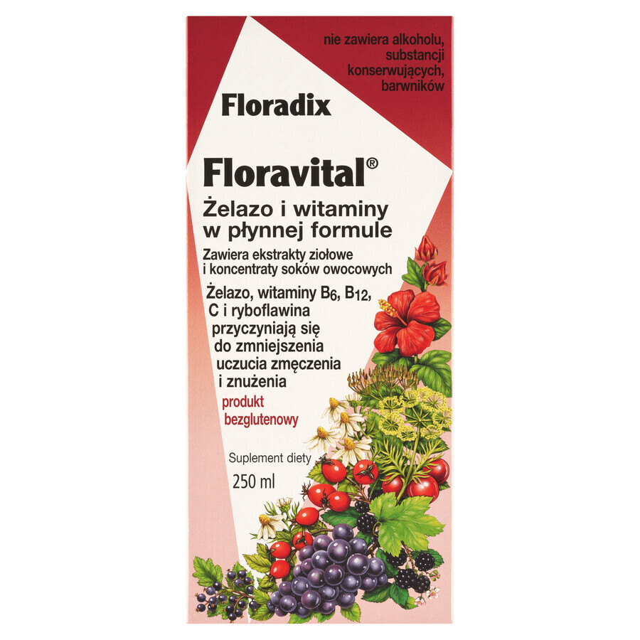 Floradix, Floravital, Glutenvrij, 250 ml