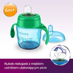 Avent, druppelbeker met siliconen mondstuk en handvaten, blauw, SCF551/05, na 6 maanden, 200 ml